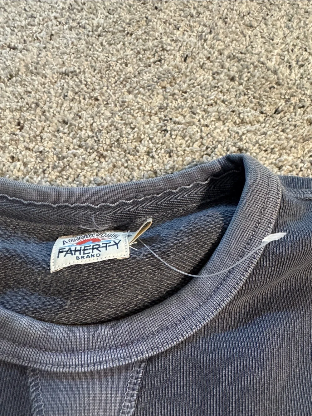 Faherty Navy Crewneck Sweatshirt